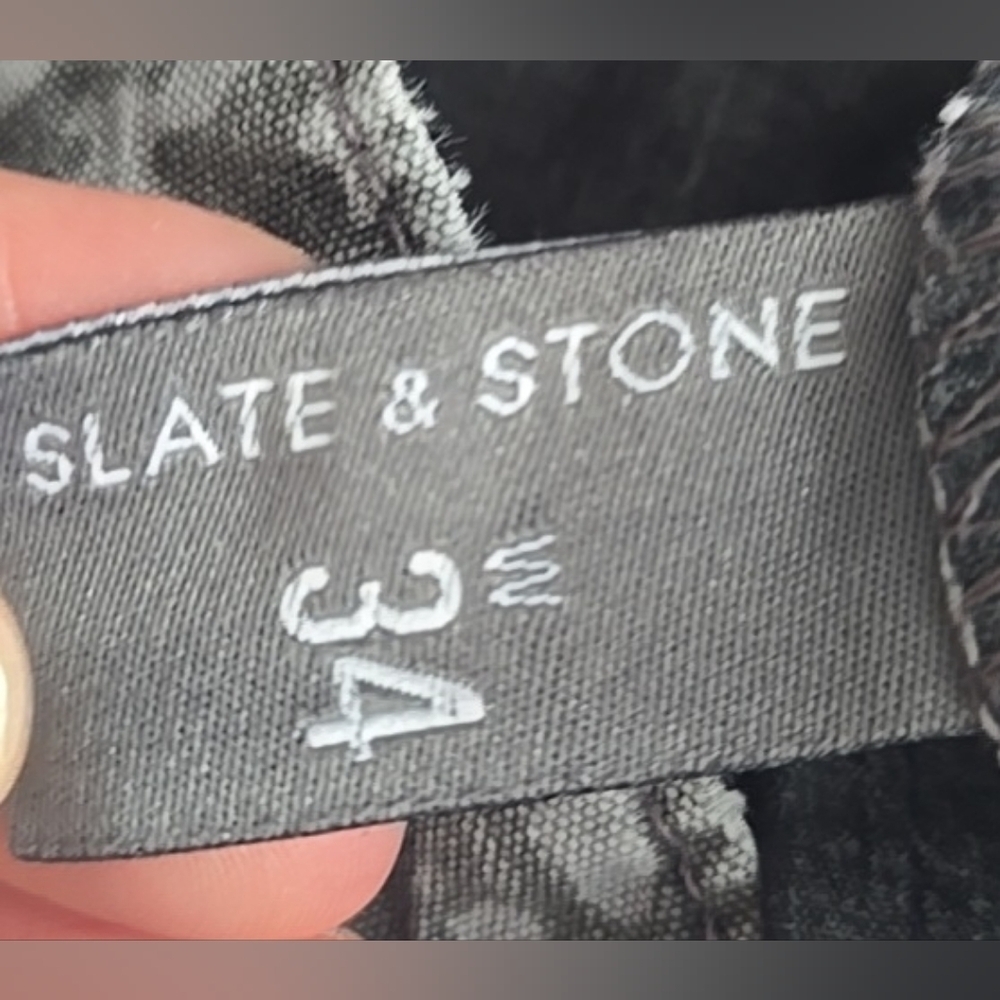 Slate & Stone Shorts Mens 34 Light & Dark Grays Chino Denim Botanical Men's - Picture 5 of 10